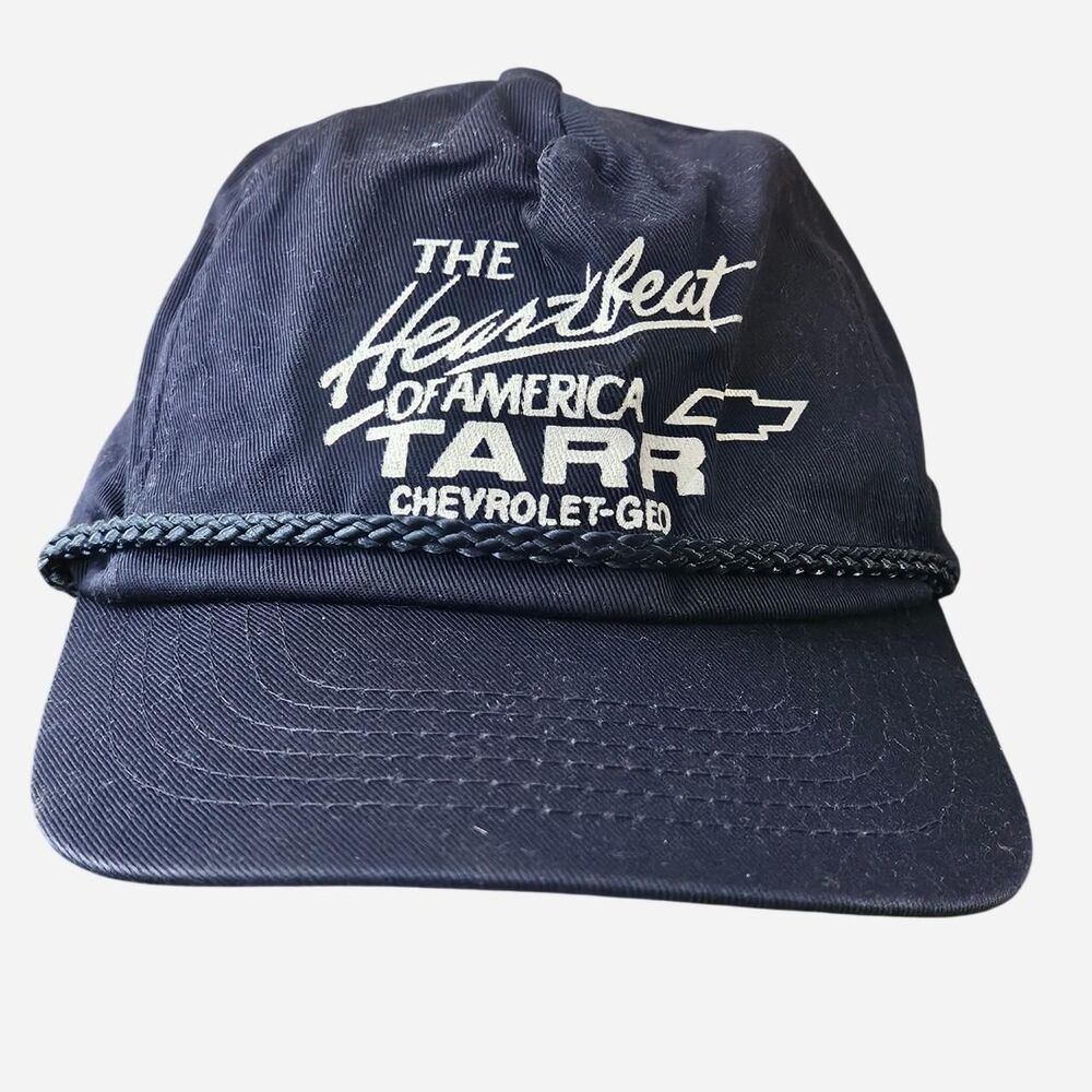 vintage heartbeat of america tarr chevrolet geo navy rope hat